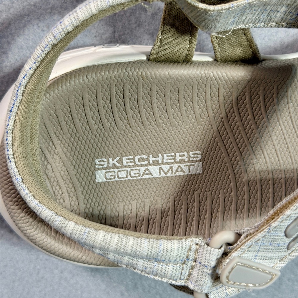Skechers Womens On-the-GO 600 Goga Mat Strappy Sandals Size 8 Taupe 16182 - Picture 4 of 9